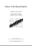 Dance of the Blessed Spirits arranged for Clarinet Quartet