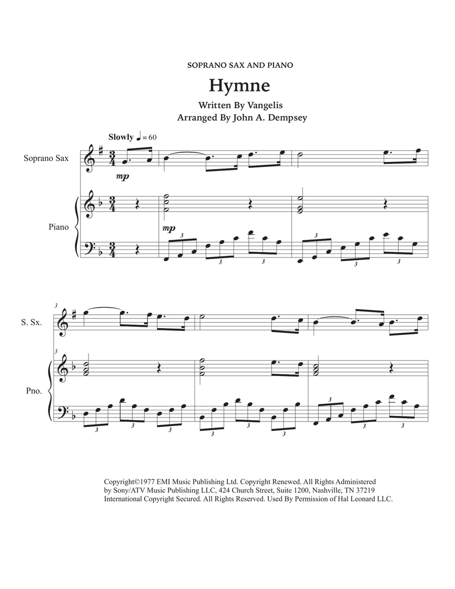 Hymne Soprano Saxophone scores gallery preview page 5