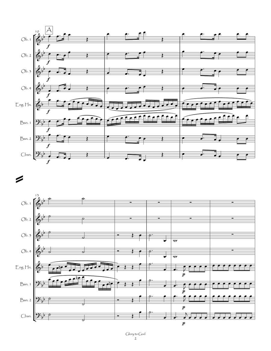 Glory to God from The Messiah for Double Reed Choir Woodwind Ensemble scores gallery preview page 6