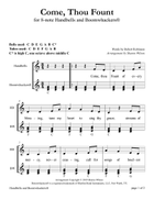 Come, Thou Fount of Every Blessing (for 8-note Bells and Boomwhackers® with Black and White Notes) Handbell Choir scores gallery preview page 4