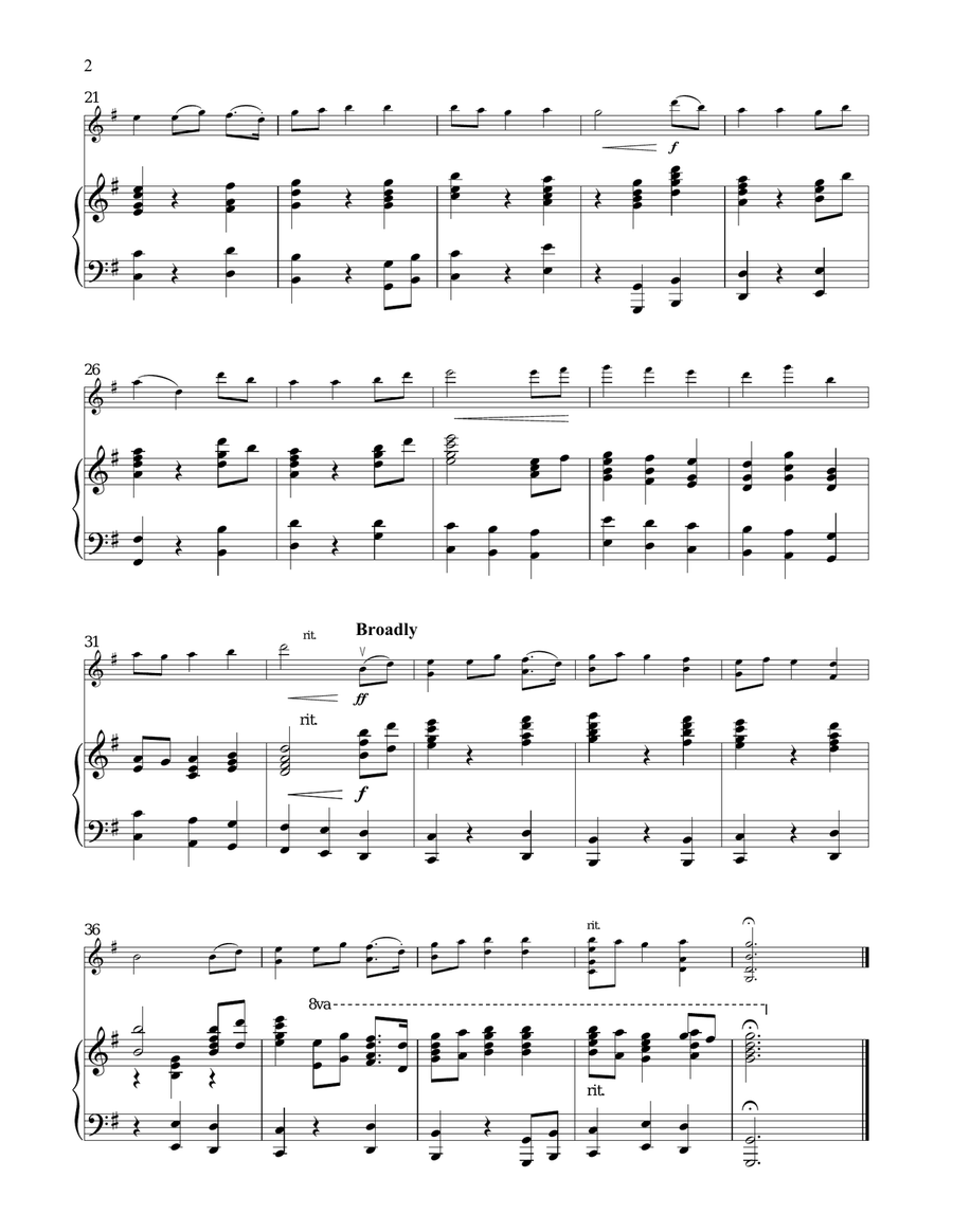 Jupiter by Gustav Holst Violin Solo - Digital Sheet Music page 2