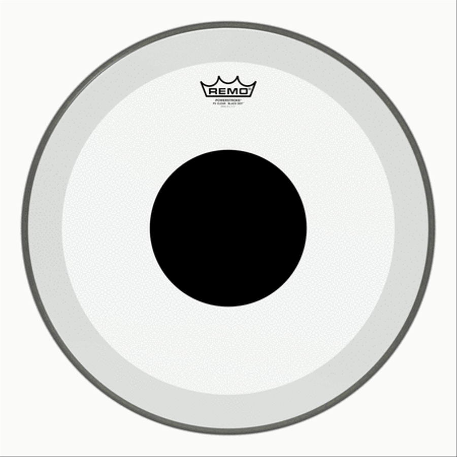 Bass, Powerstroke 3, Clear, 18“ Diameter, No Stripe, Top Black Dot Musical Instruments scores gallery preview page 1
