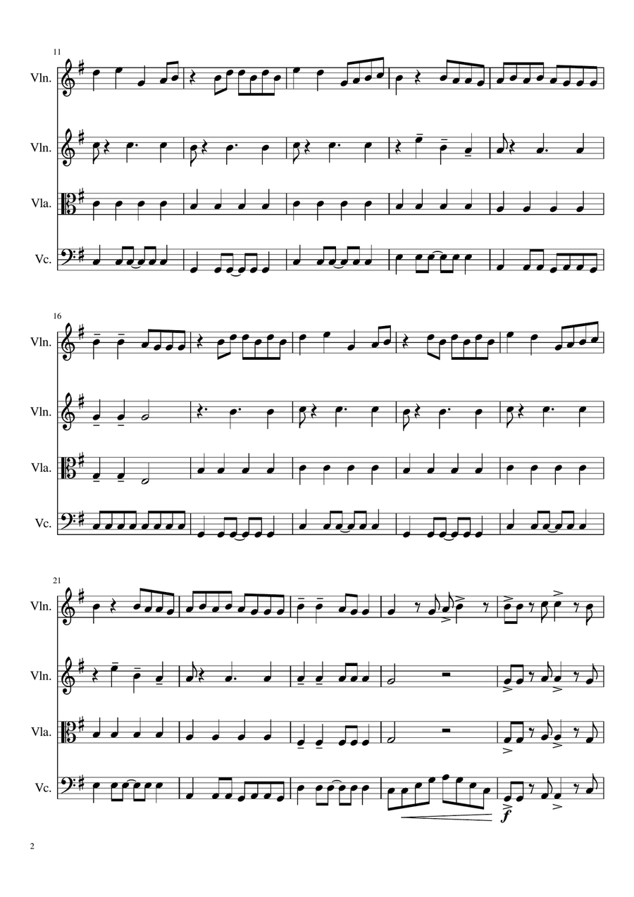 Accidentally In Love String Quartet scores gallery preview page 2