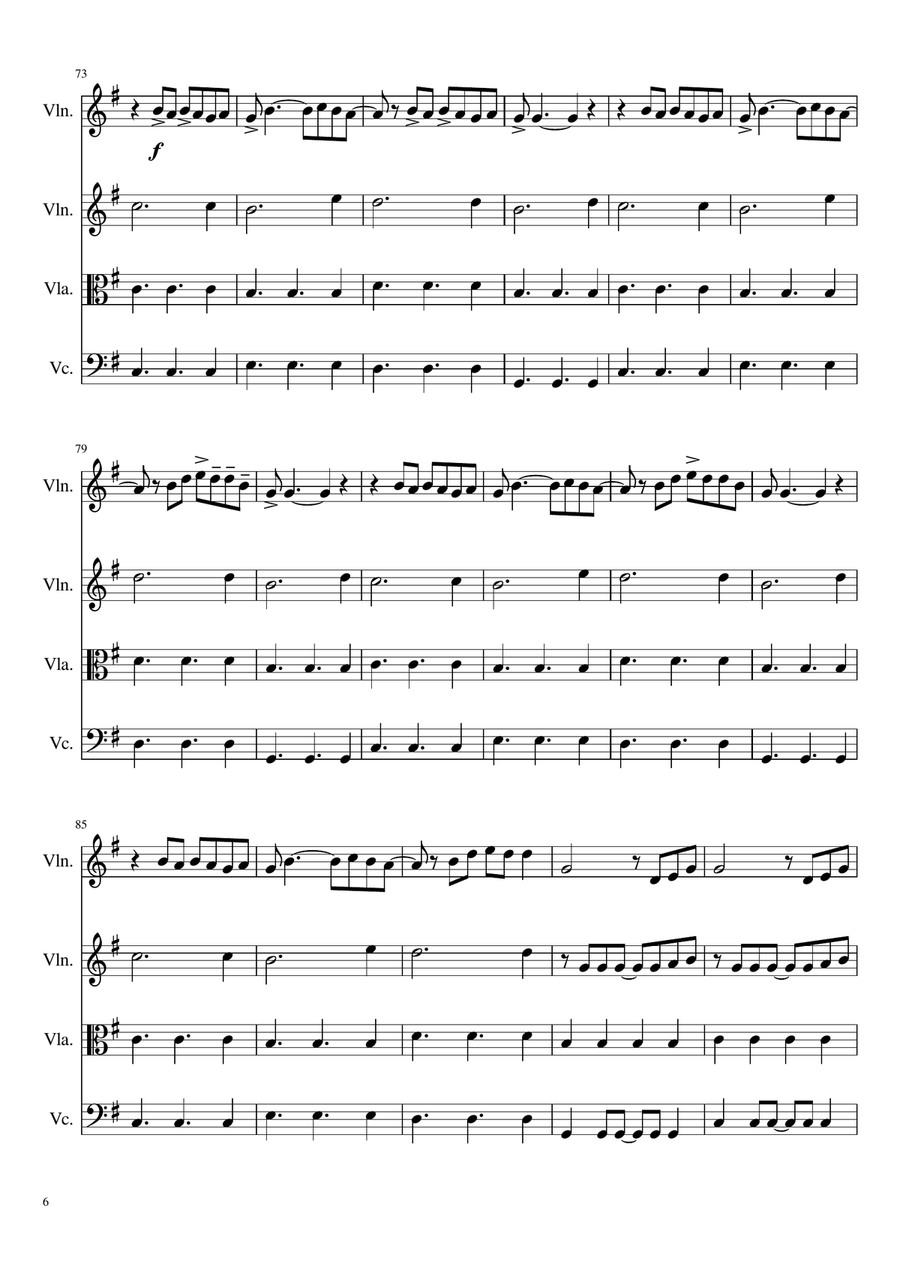 Accidentally In Love String Quartet scores gallery preview page 6