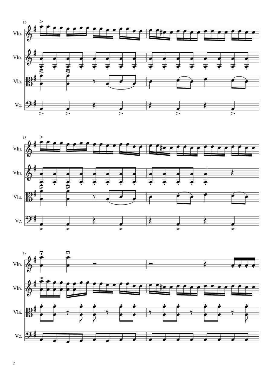 Thunderstruck String Quartet scores gallery preview page 2