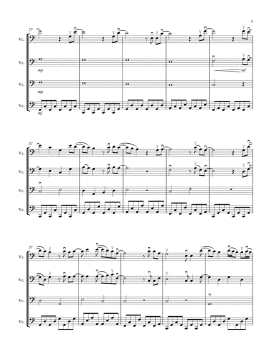 Dragostea Din Tei Cello scores gallery preview page 3