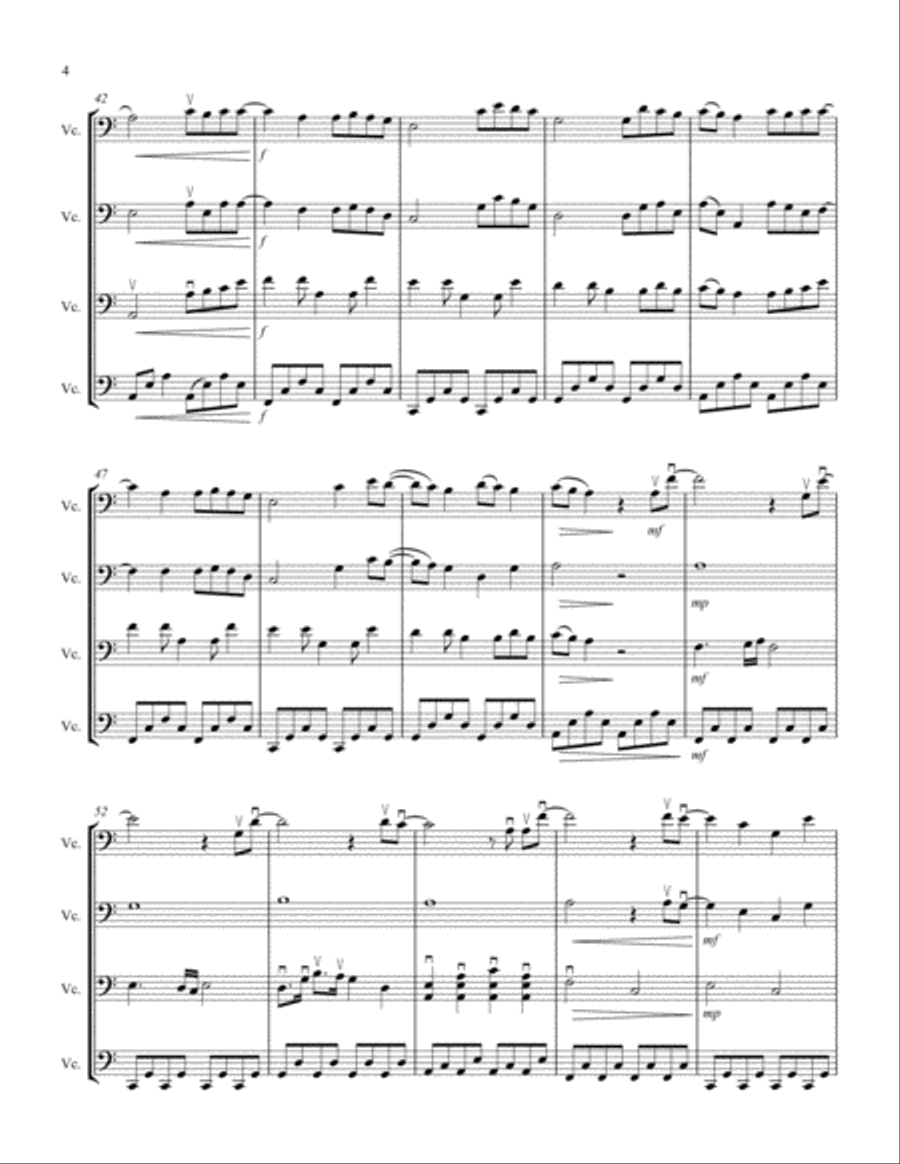 Dragostea Din Tei Cello scores gallery preview page 4