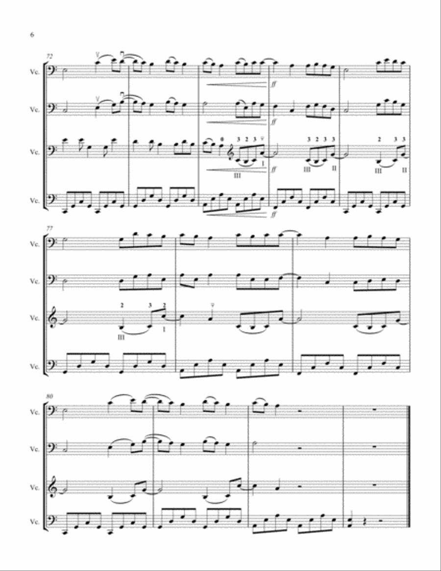 Dragostea Din Tei Cello scores gallery preview page 6