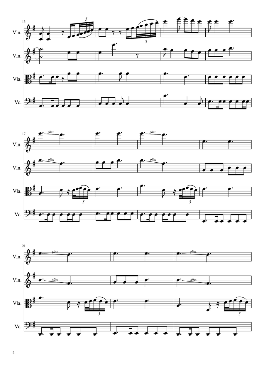Nights In White Satin Nights In White Satin String Quartet scores gallery preview page 2