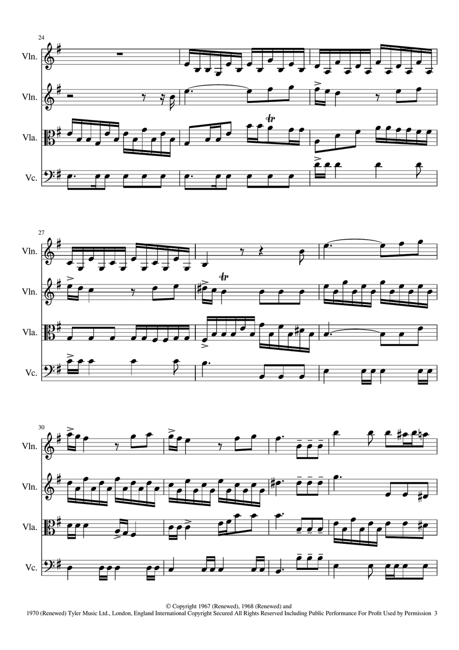 Nights In White Satin Nights In White Satin String Quartet scores gallery preview page 3