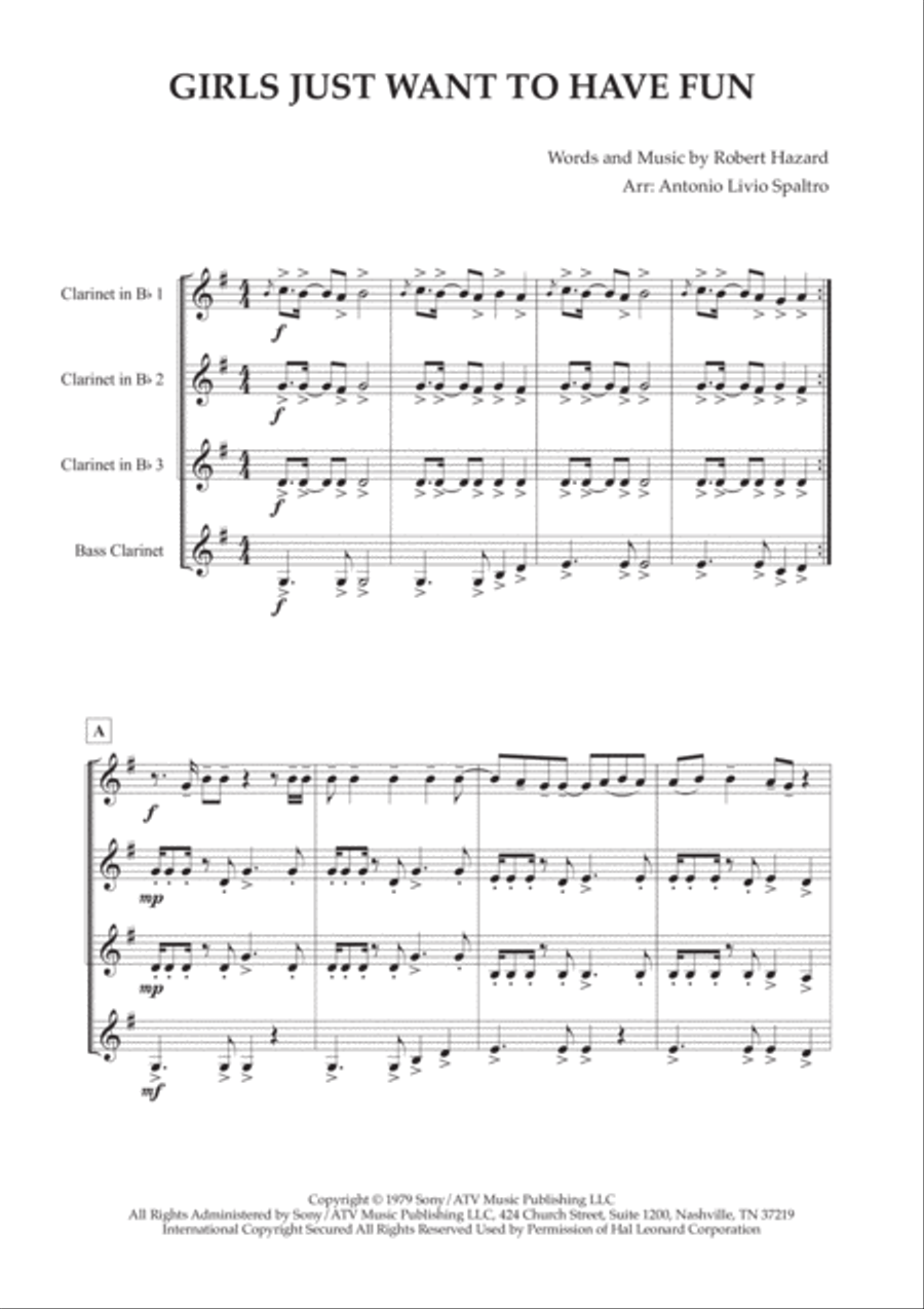 Girls Just Want To Have Fun Woodwind Ensemble scores gallery preview page 2