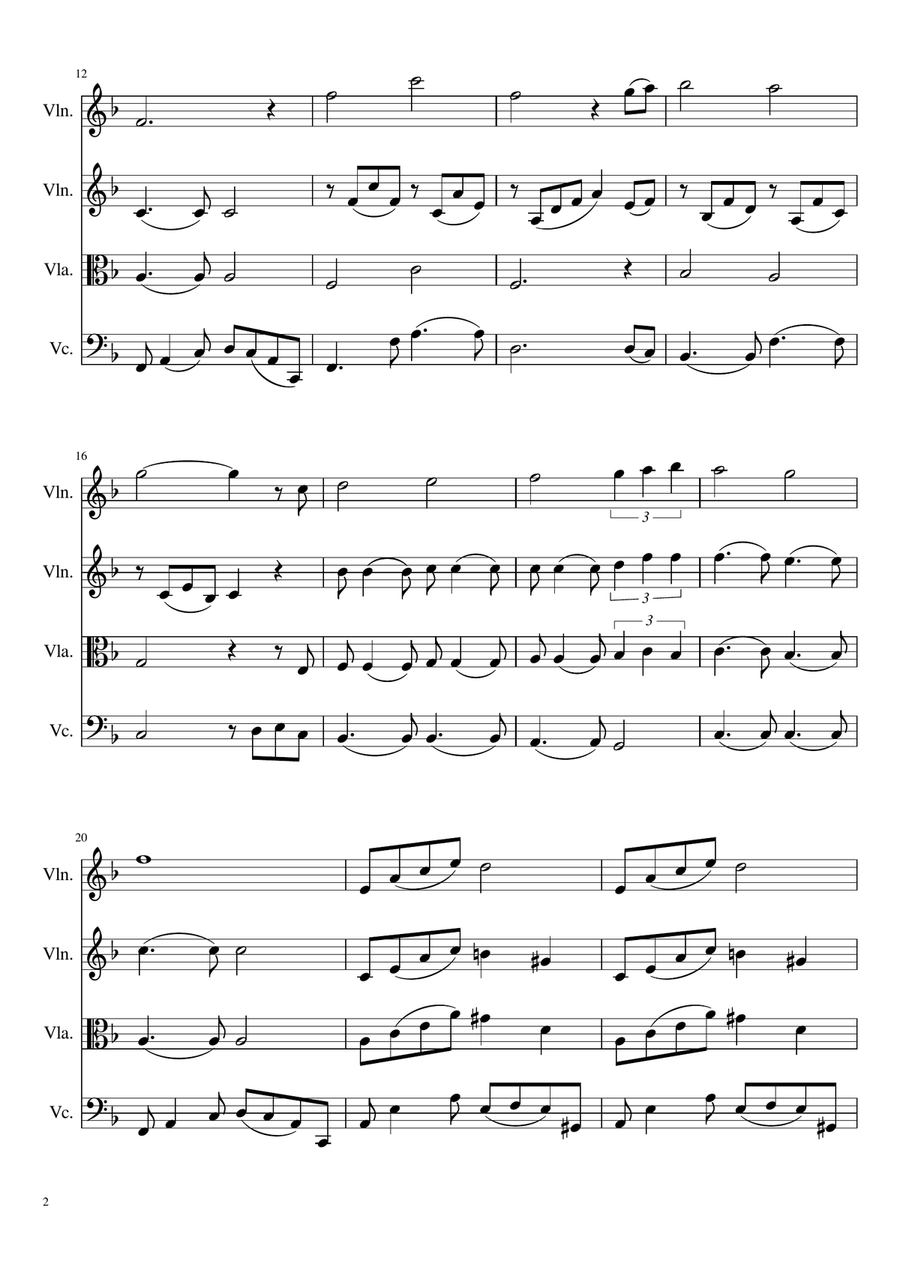 Can't Help Falling In Love String Quartet scores gallery preview page 2