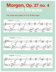 Morgen, Op. 27 no. 4 (in 3 medium keys: F, E, E-flat major)
