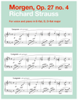 Morgen, Op. 27 no. 4 (in 3 low keys: E-flat, D, D-flat major)