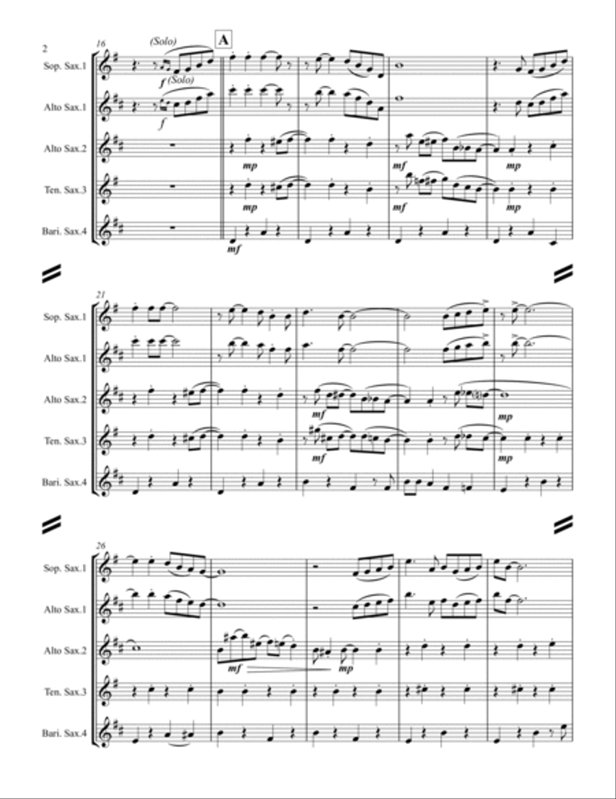 Struttin' With Some Barbecue Saxophone Quartet scores gallery preview page 3