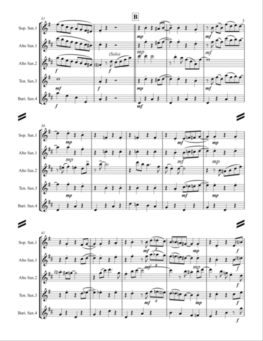 Struttin' With Some Barbecue Saxophone Quartet scores gallery preview page 4