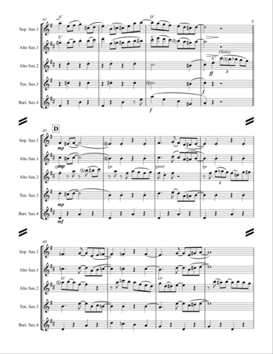 Struttin' With Some Barbecue Saxophone Quartet scores gallery preview page 6