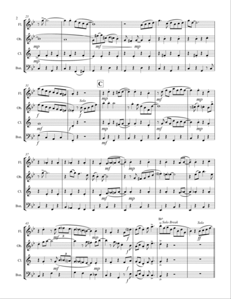Struttin' With Some Barbecue Woodwind Quartet scores gallery preview page 3