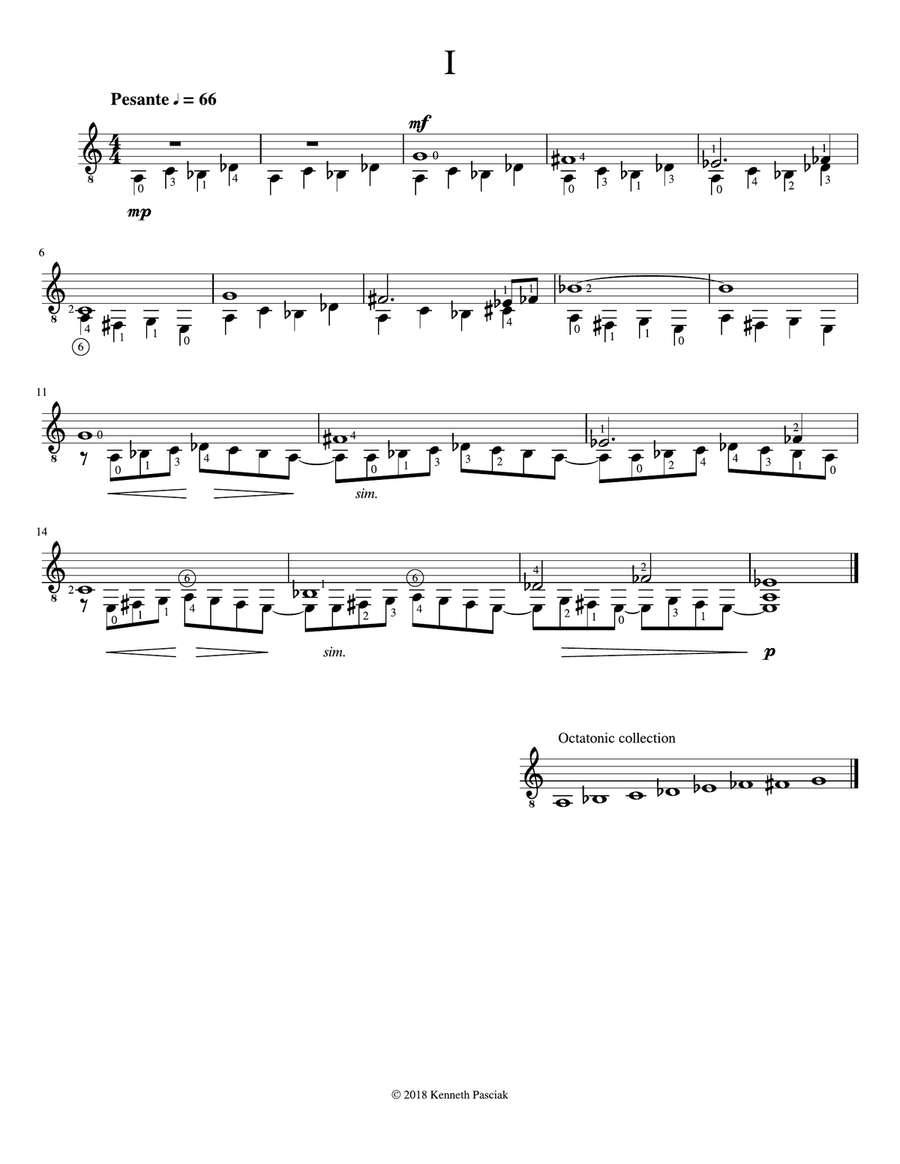 Eight Octatonic Studies for Guitar Chamber Music scores gallery preview page 5