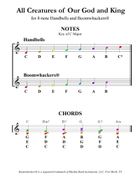 Twelve More Classic Hymns (for 8-note Bells and Boomwhackers with Color Coded Notes) Handbell Choir scores gallery preview page 4
