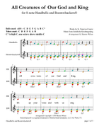 Twelve More Classic Hymns (for 8-note Bells and Boomwhackers with Color Coded Notes) Handbell Choir scores gallery preview page 6