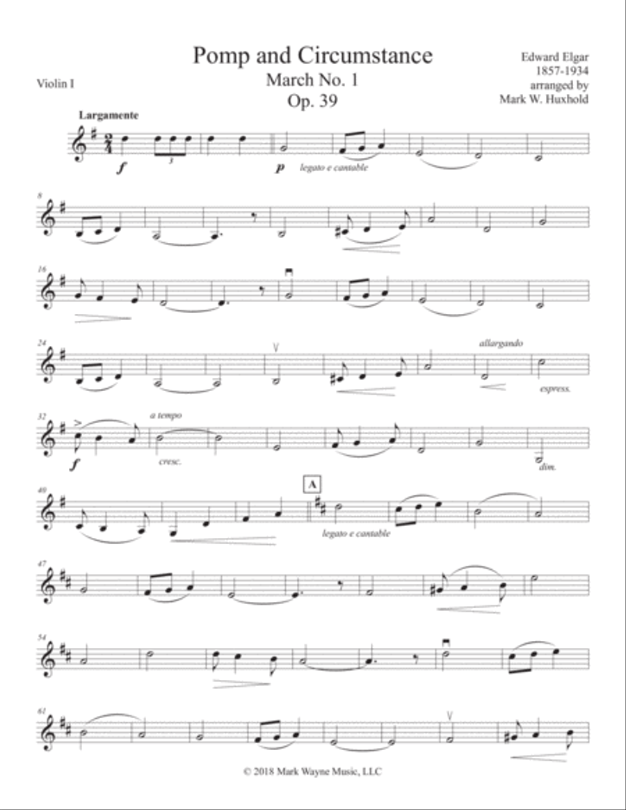 Pomp and Circumstance String Orchestra scores gallery preview page 1