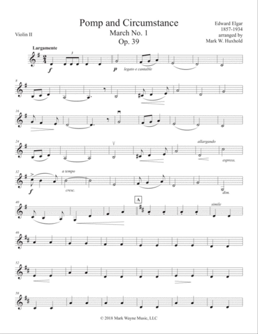 Pomp and Circumstance String Orchestra scores gallery preview page 1
