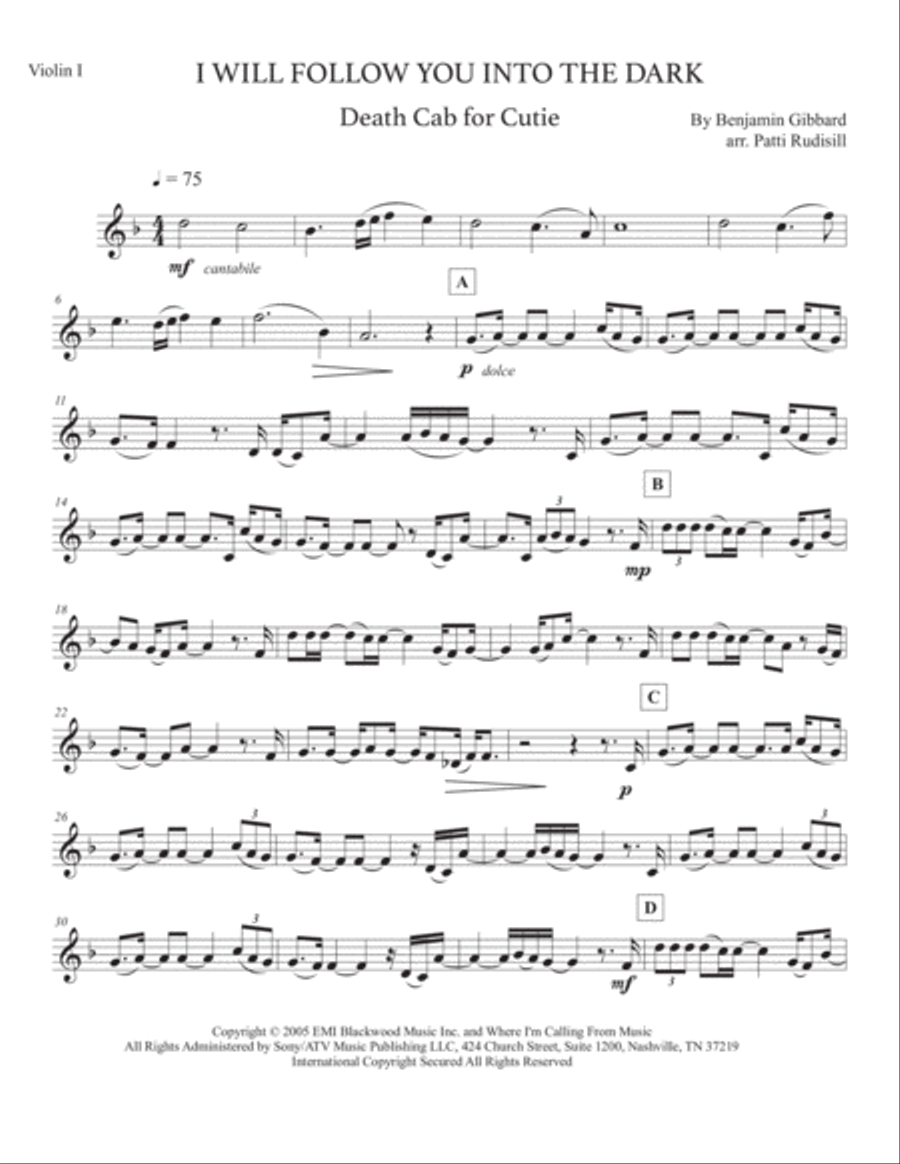 I Will Follow You Into The Dark String Trio scores gallery preview page 1