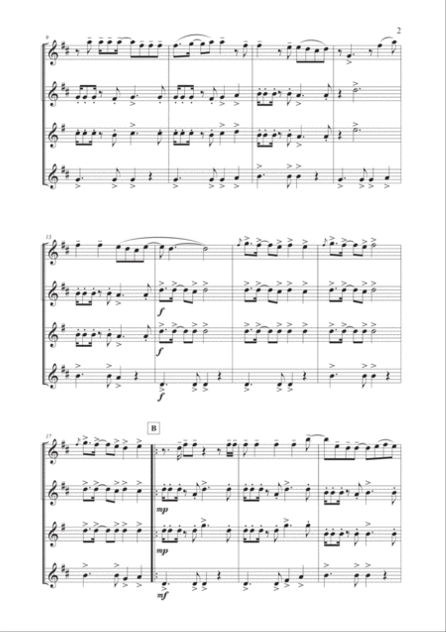 Girls Just Want To Have Fun Saxophone Quartet scores gallery preview page 3