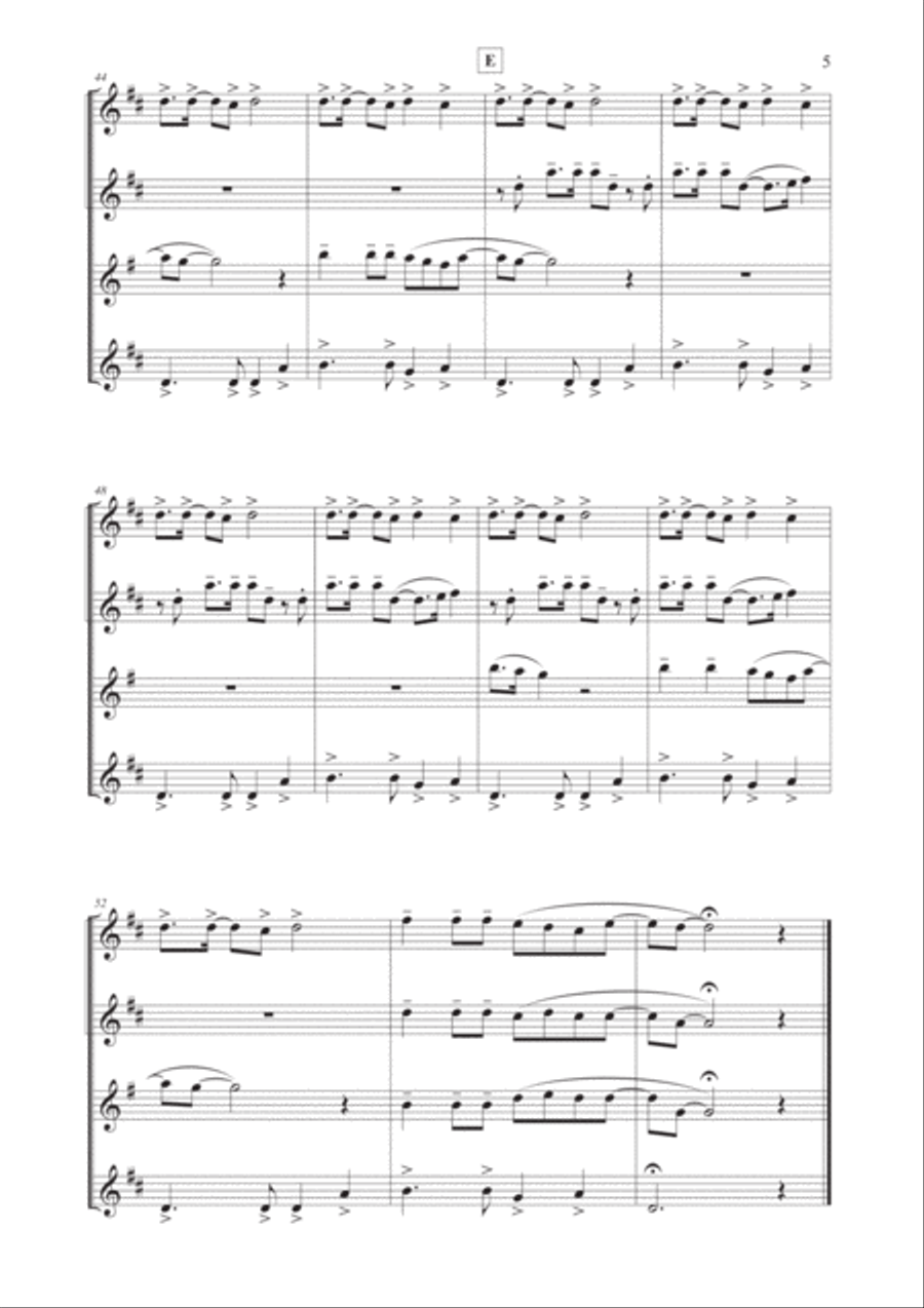 Girls Just Want To Have Fun Saxophone Quartet scores gallery preview page 6