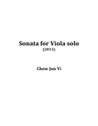 Sonata for Viola Solo