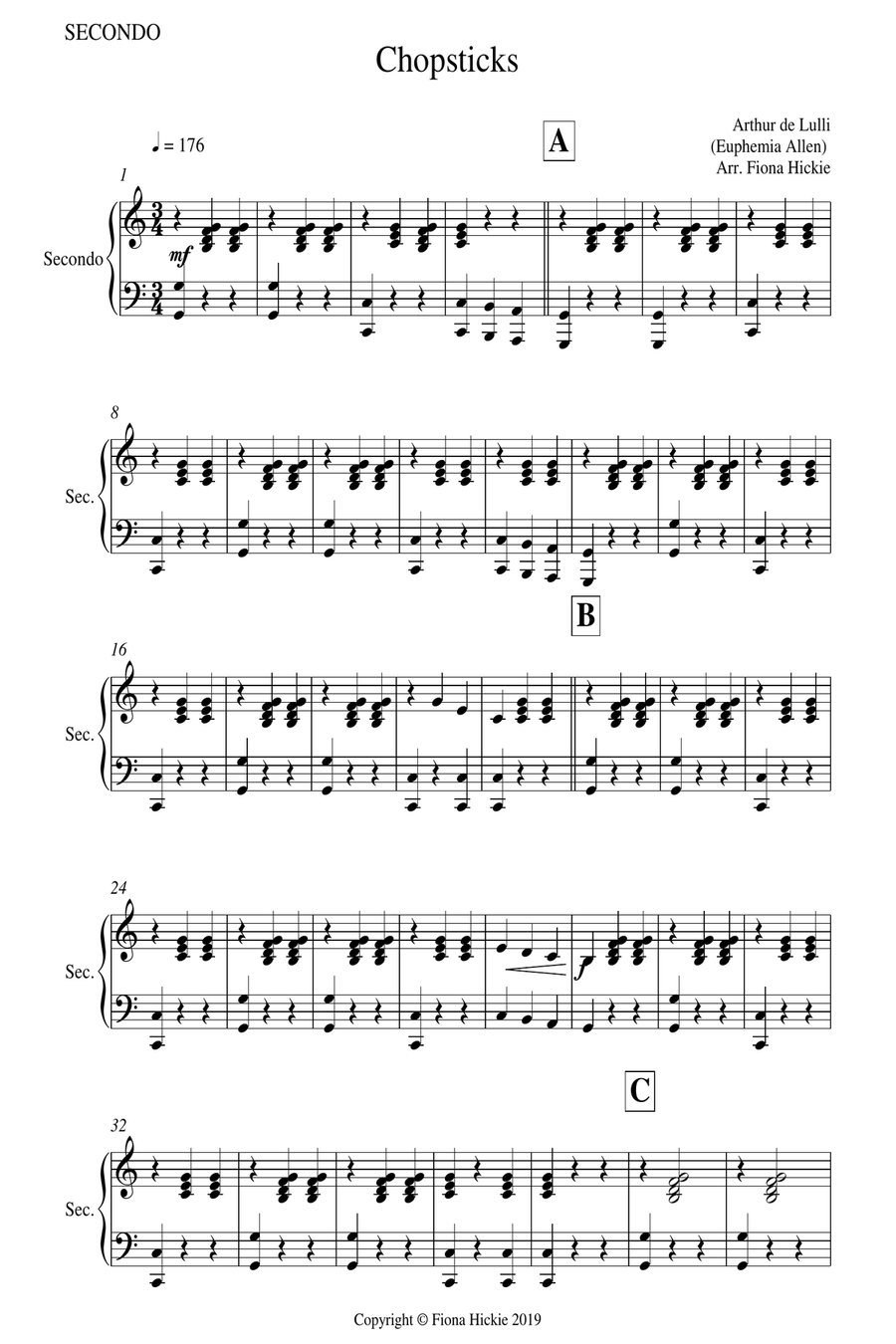 Chopsticks Chopsticks 1 Piano, 4-Hands scores gallery preview page 2