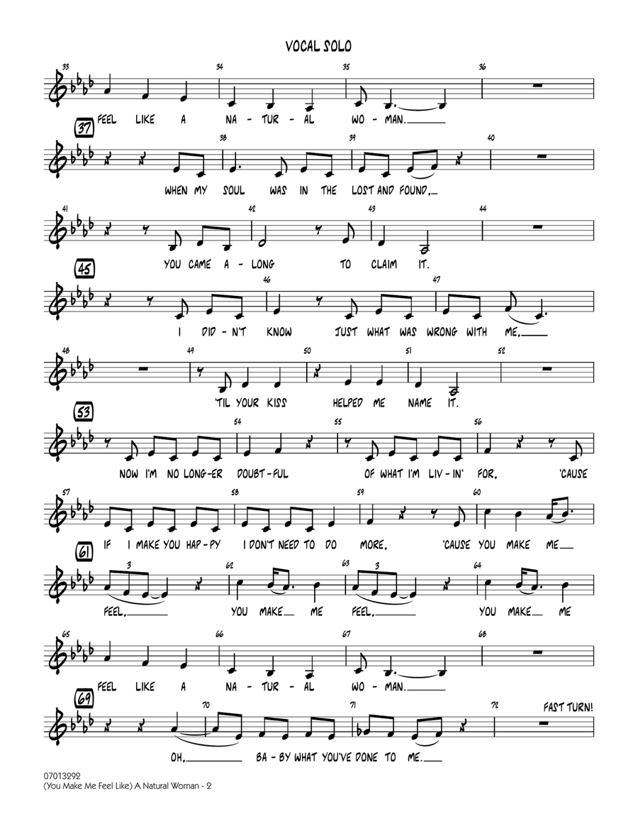 (You Make Me Feel Like) A Natural Woman (arr. Paul Murtha) - Vocal Solo Jazz Ensemble scores gallery preview page 2