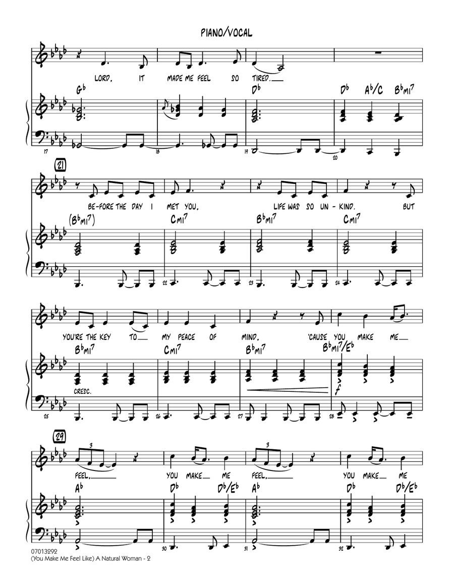 (You Make Me Feel Like) A Natural Woman (arr. Paul Murtha) - Piano/Vocal (You Make Me Feel Like) A Natural Woman (arr. Paul Murtha) - Piano/Vocal Jazz Ensemble scores gallery preview page 2