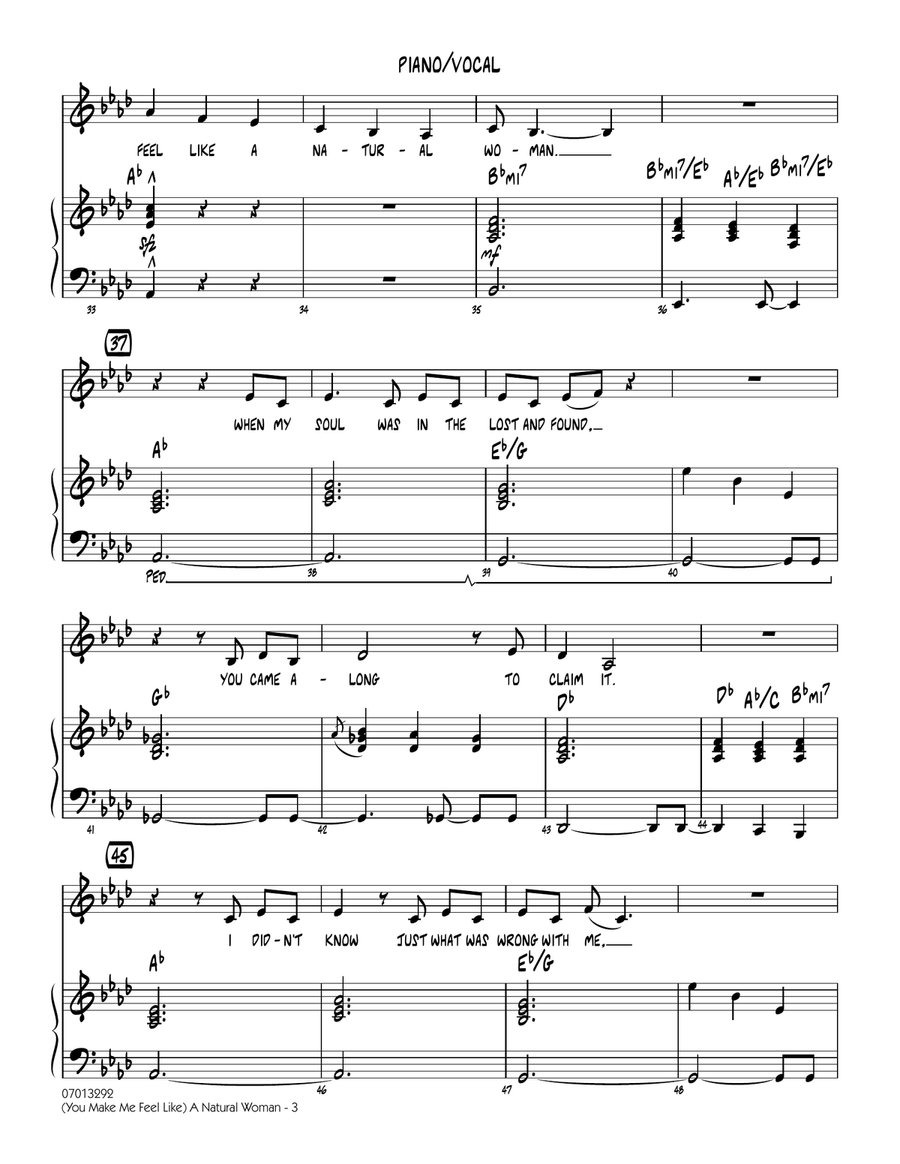 (You Make Me Feel Like) A Natural Woman (arr. Paul Murtha) - Piano/Vocal (You Make Me Feel Like) A Natural Woman (arr. Paul Murtha) - Piano/Vocal Jazz Ensemble scores gallery preview page 3
