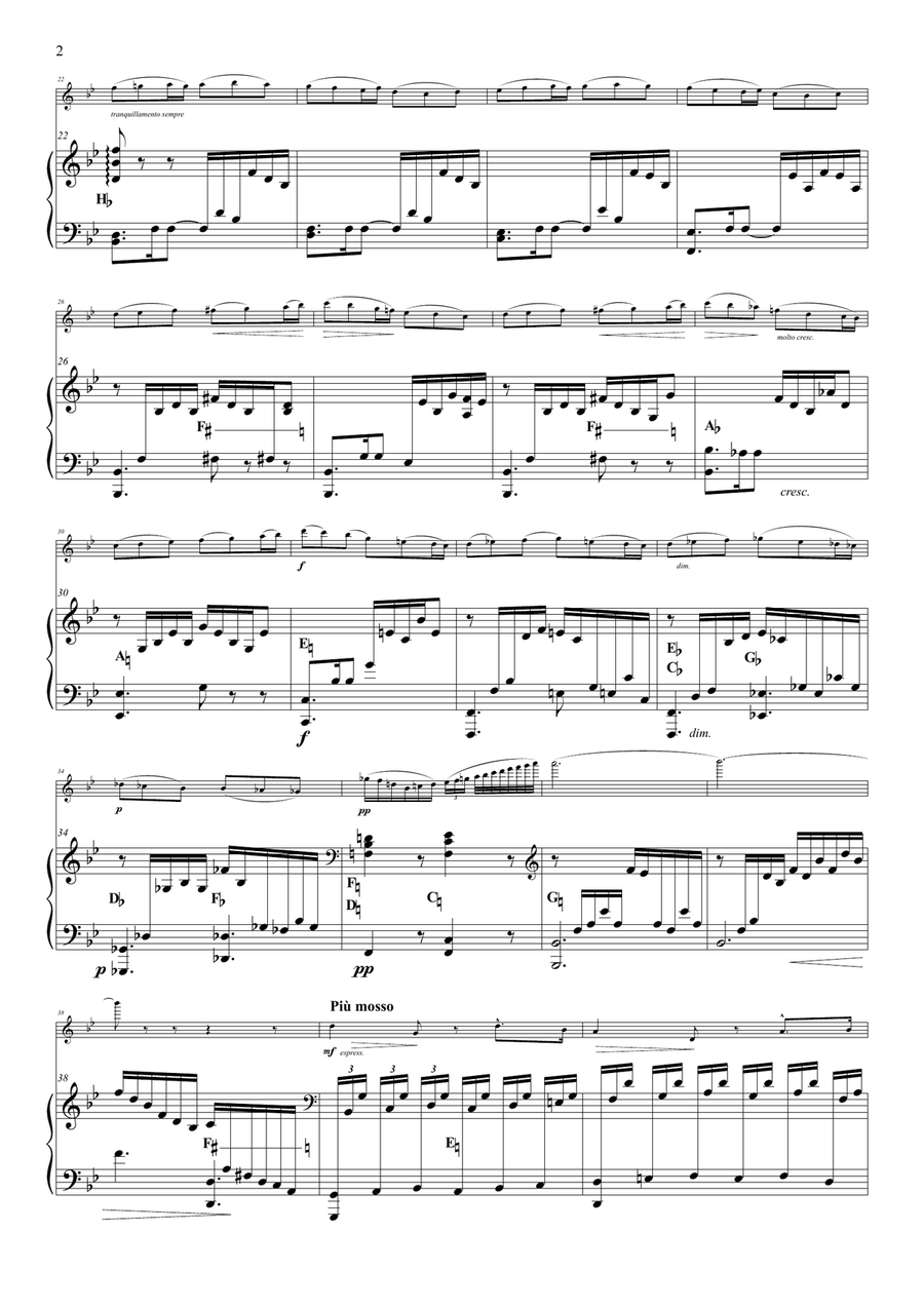 Romance - for violin & harp String Duet scores gallery preview page 3