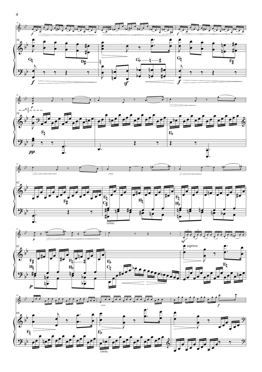 Romance - for violin & harp String Duet scores gallery preview page 5