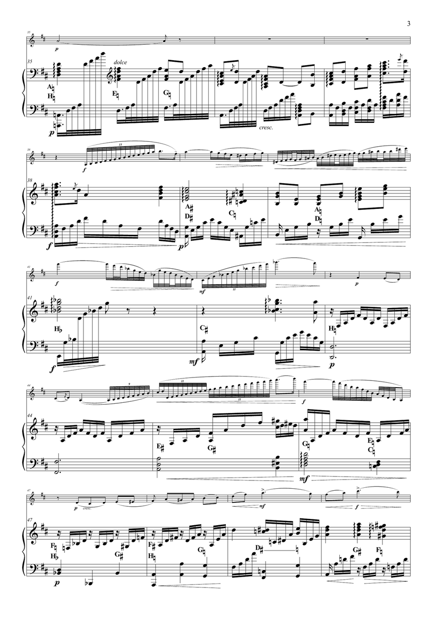 Three Pieces from the Ballet Raymonda - for violin & harp String Duet scores gallery preview page 4