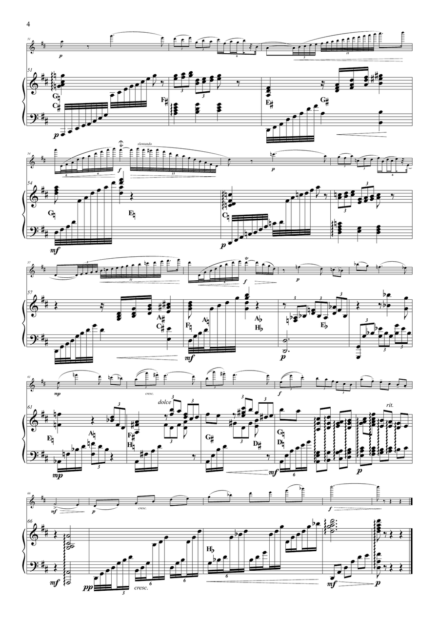 Three Pieces from the Ballet Raymonda - for violin & harp String Duet scores gallery preview page 5