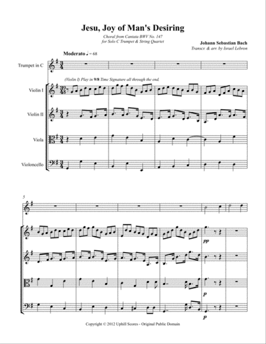 Jesu, Joy of Man's Desiring (Trumpet) Jazz Ensemble scores gallery preview page 2