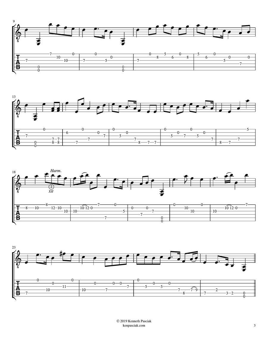 Rokudan no Shirabe (for Solo Guitar) Acoustic Guitar scores gallery preview page 5