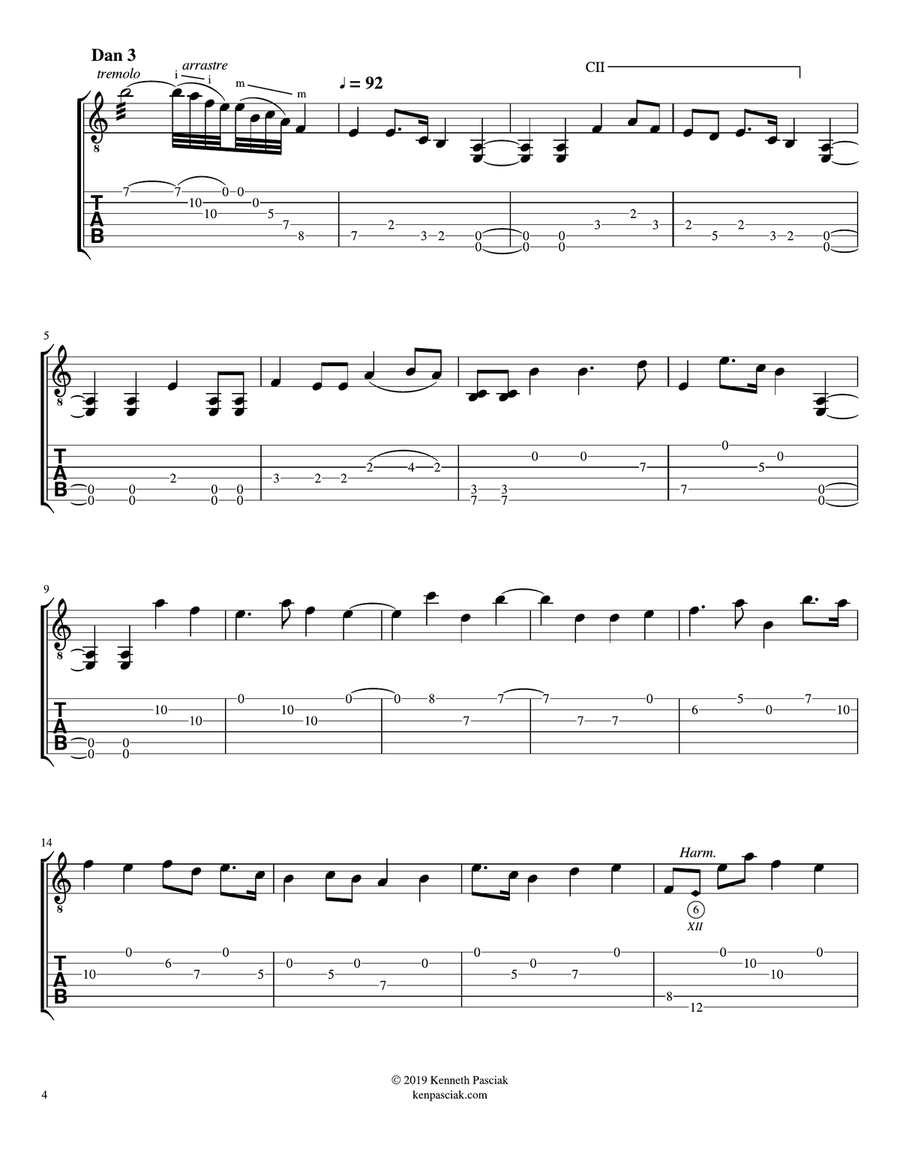 Rokudan no Shirabe (for Solo Guitar) Acoustic Guitar scores gallery preview page 6