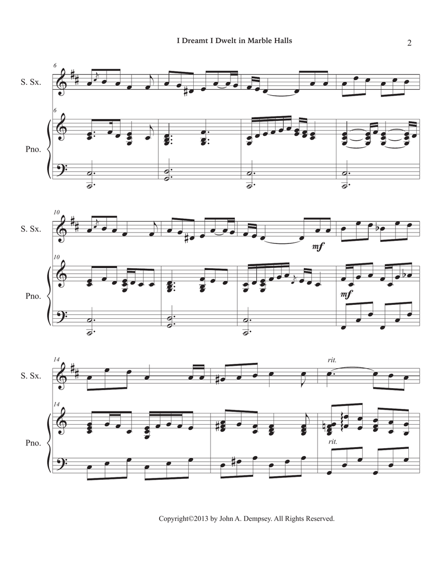 Marble Halls (Soprano Sax and Piano) Soprano Saxophone scores gallery preview page 6