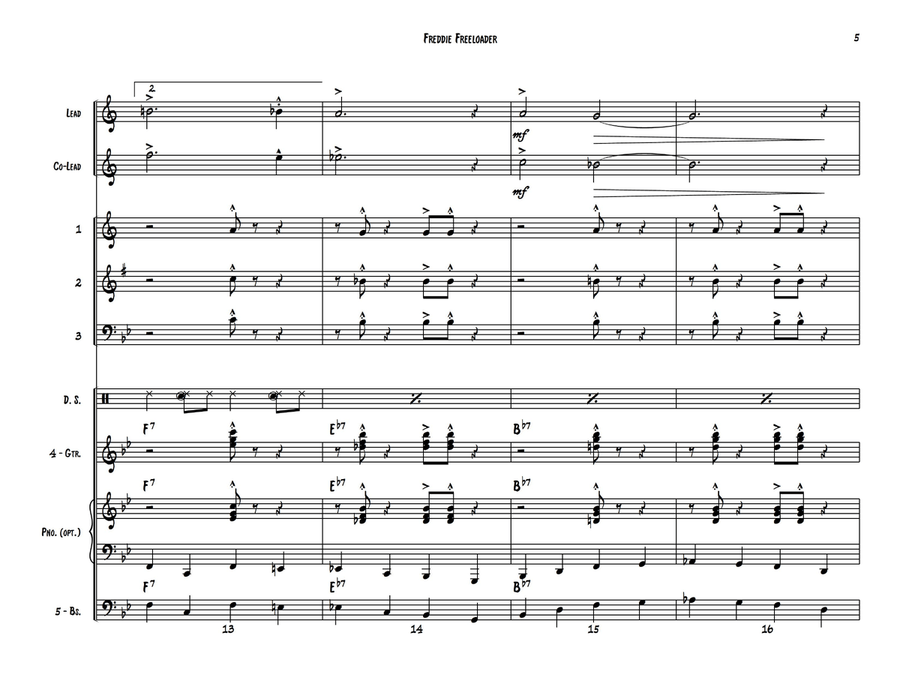 Freddie Freeloader Small Ensemble scores gallery preview page 5