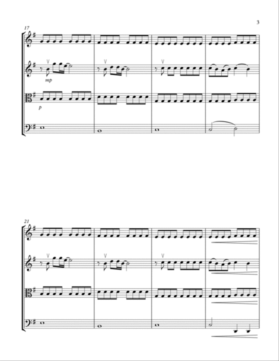 Somewhere Only We Know String Quartet scores gallery preview page 3