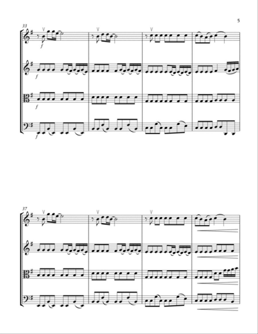 Somewhere Only We Know String Quartet scores gallery preview page 5