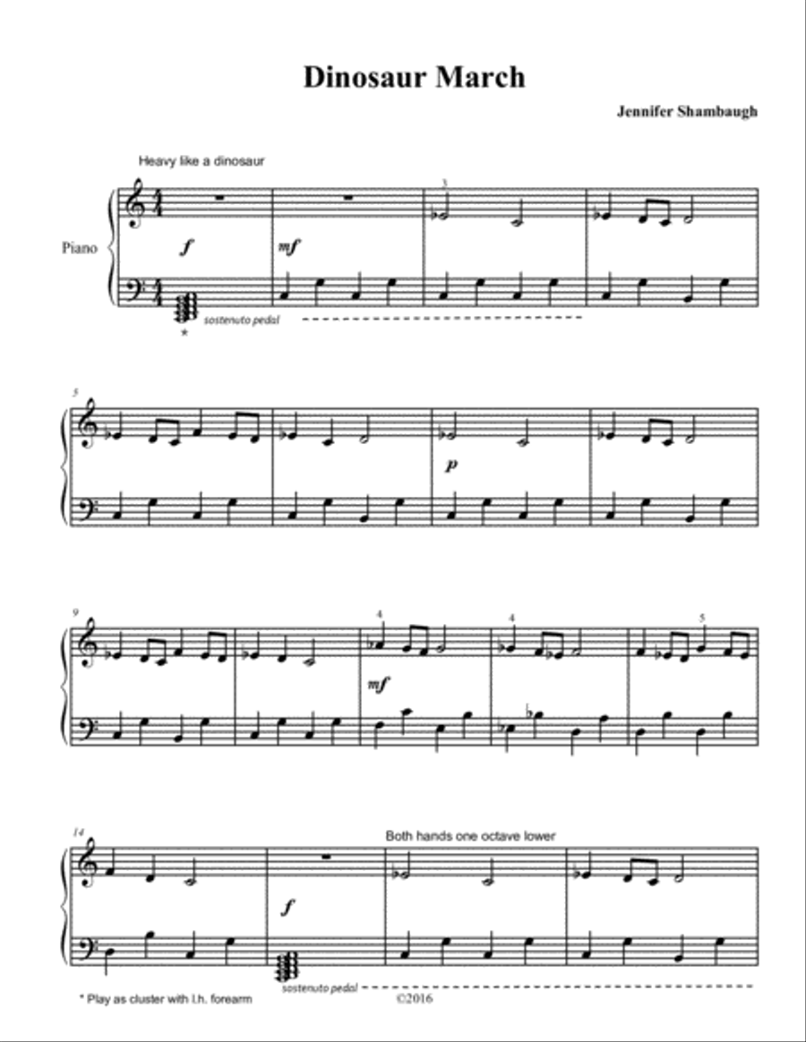 Dinosaur March Piano Method scores gallery preview page 1