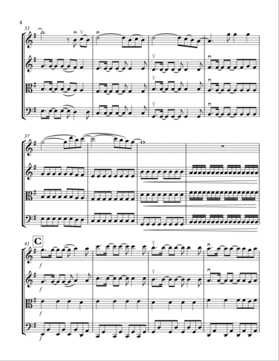 A Sky Full Of Stars String Quartet scores gallery preview page 4