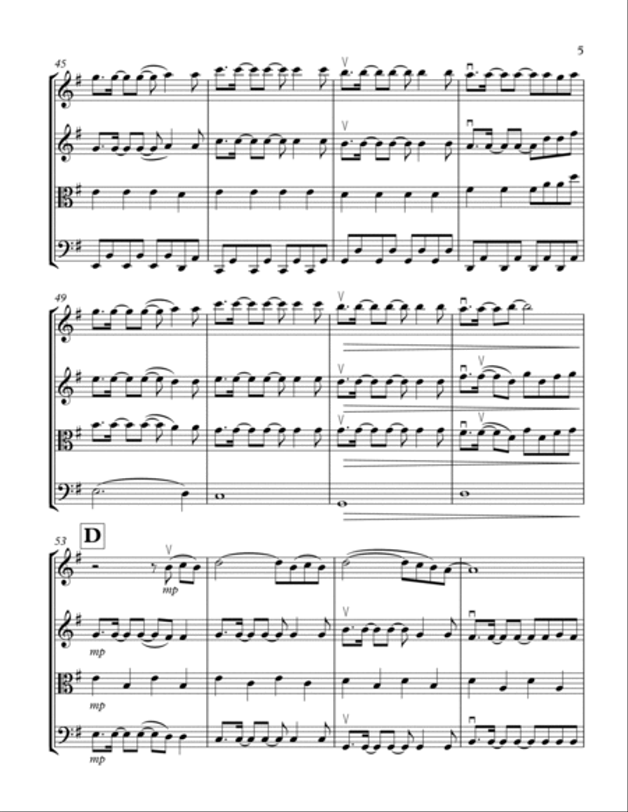 A Sky Full Of Stars String Quartet scores gallery preview page 5