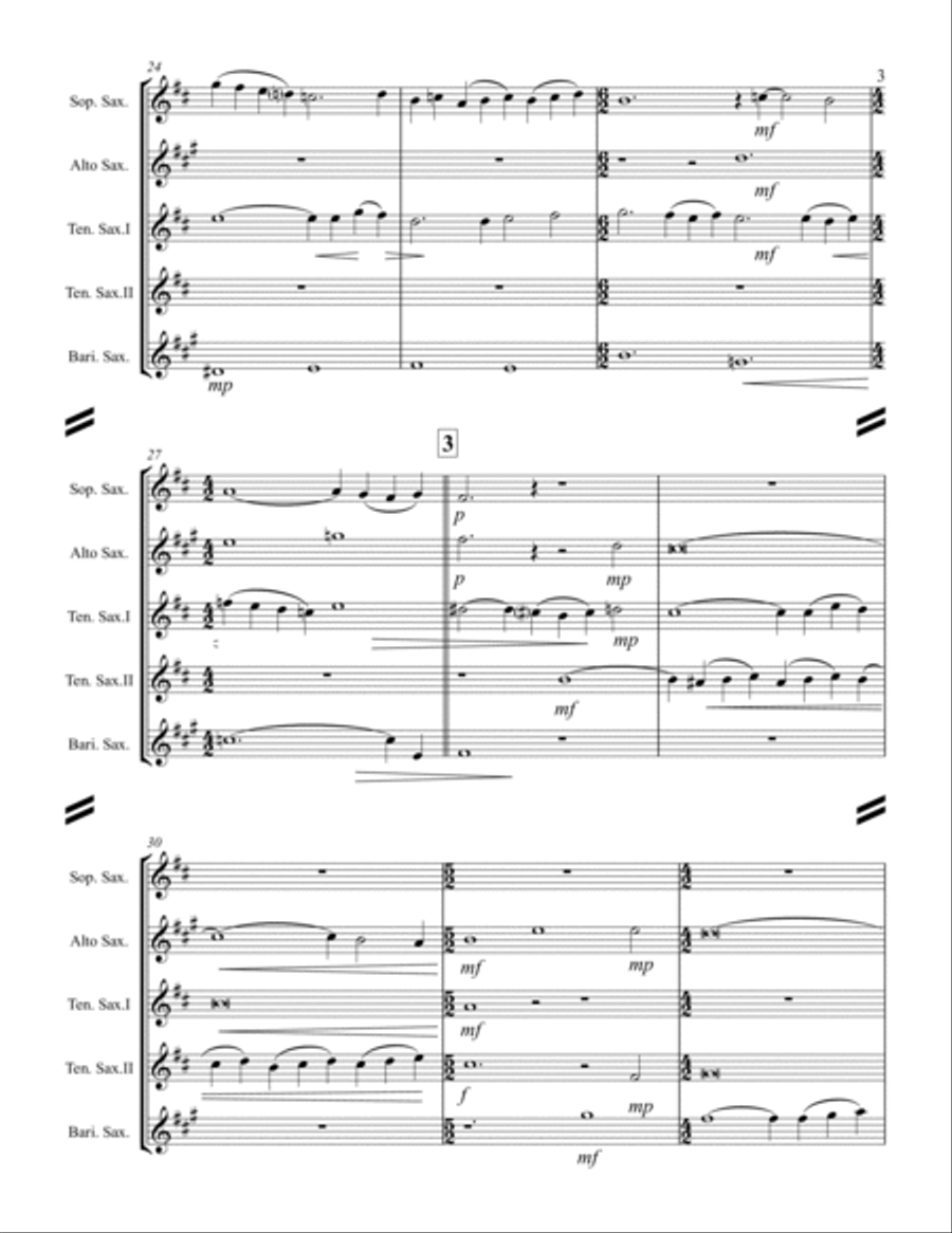 Adagio For Strings Saxophone Quintet scores gallery preview page 4